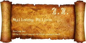 Nyilassy Milica névjegykártya